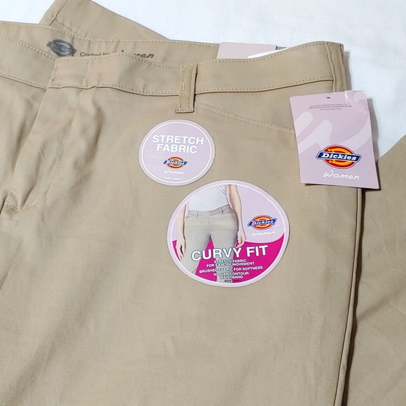 Women's DICKIES Tan Curvy Stretch Fit Pants (Size 16R) NWT! - Picture 3 of 11